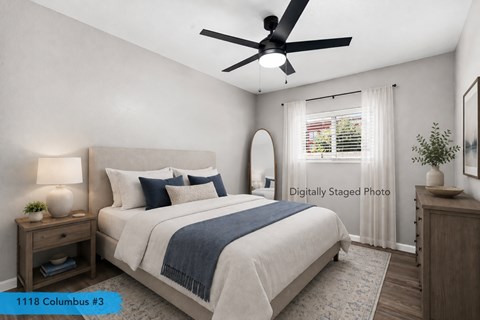 Floor plan for 4 beds, 2 baths, 1100 sqft